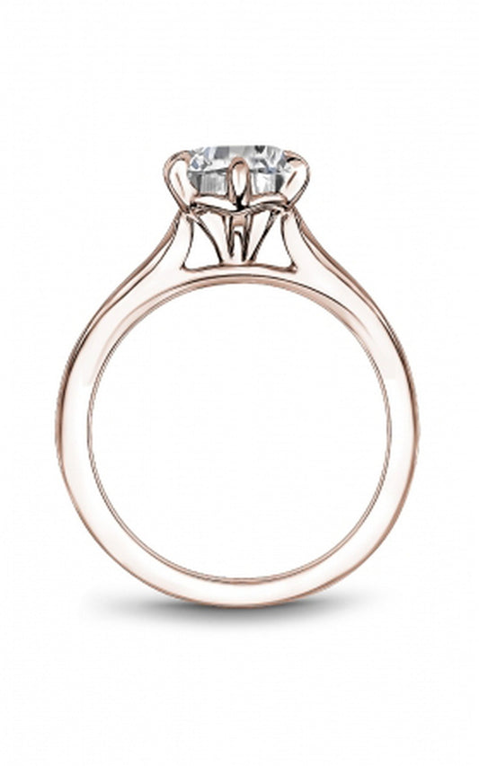 18K Rose Gold Solitaire Round Engagement Ring