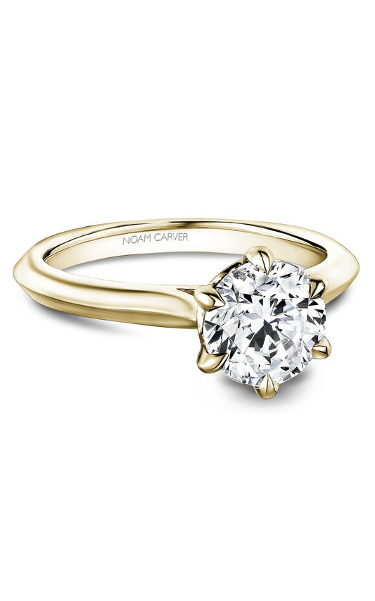 14K Yellow Gold Solitaire Round Engagement Ring