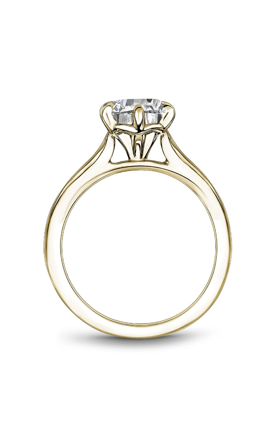 14K Yellow Gold Solitaire Round Engagement Ring