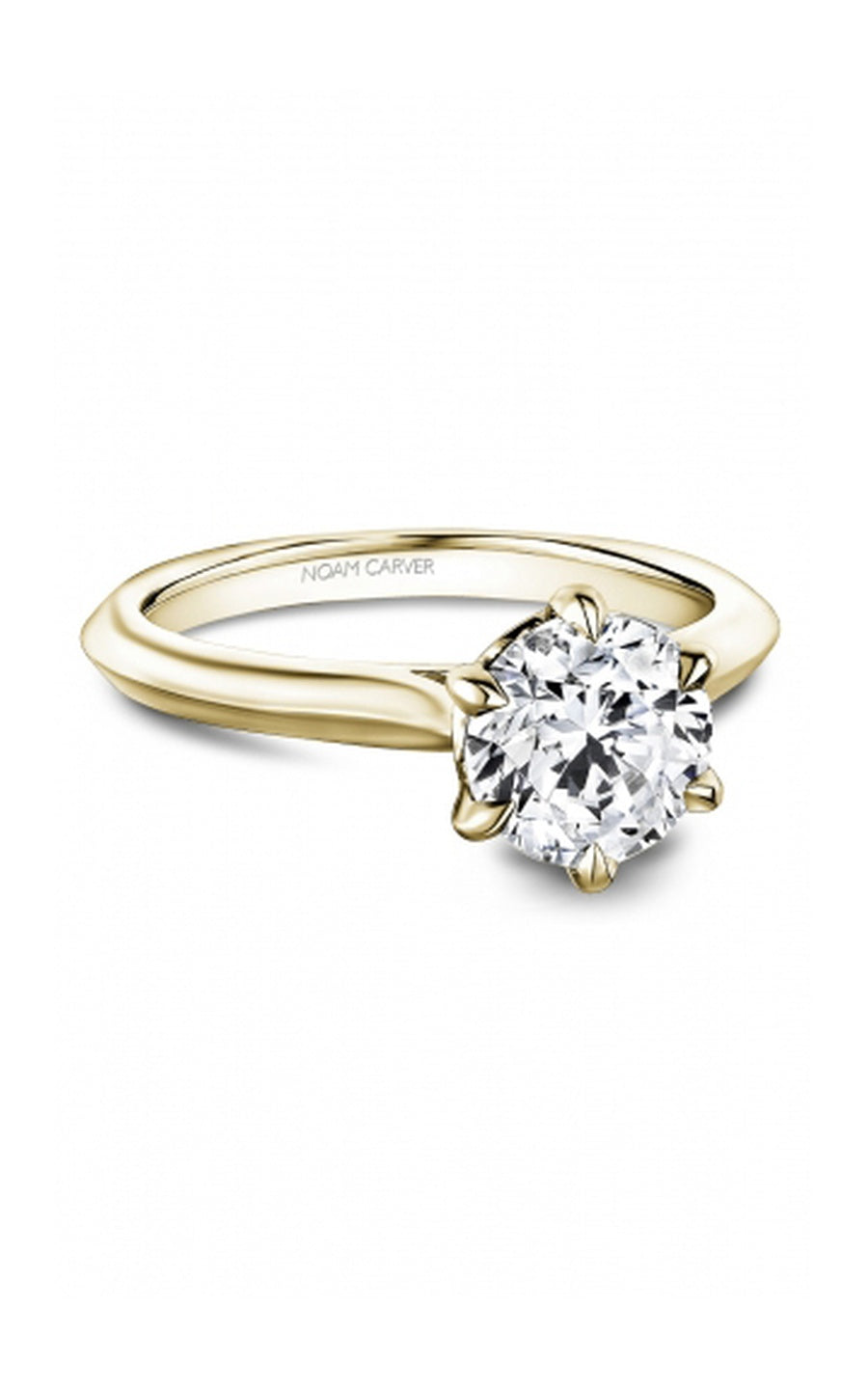 18K Yellow Gold Solitaire Round Engagement Ring