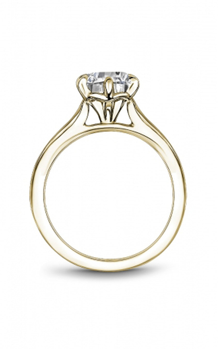 18K Yellow Gold Solitaire Round Engagement Ring