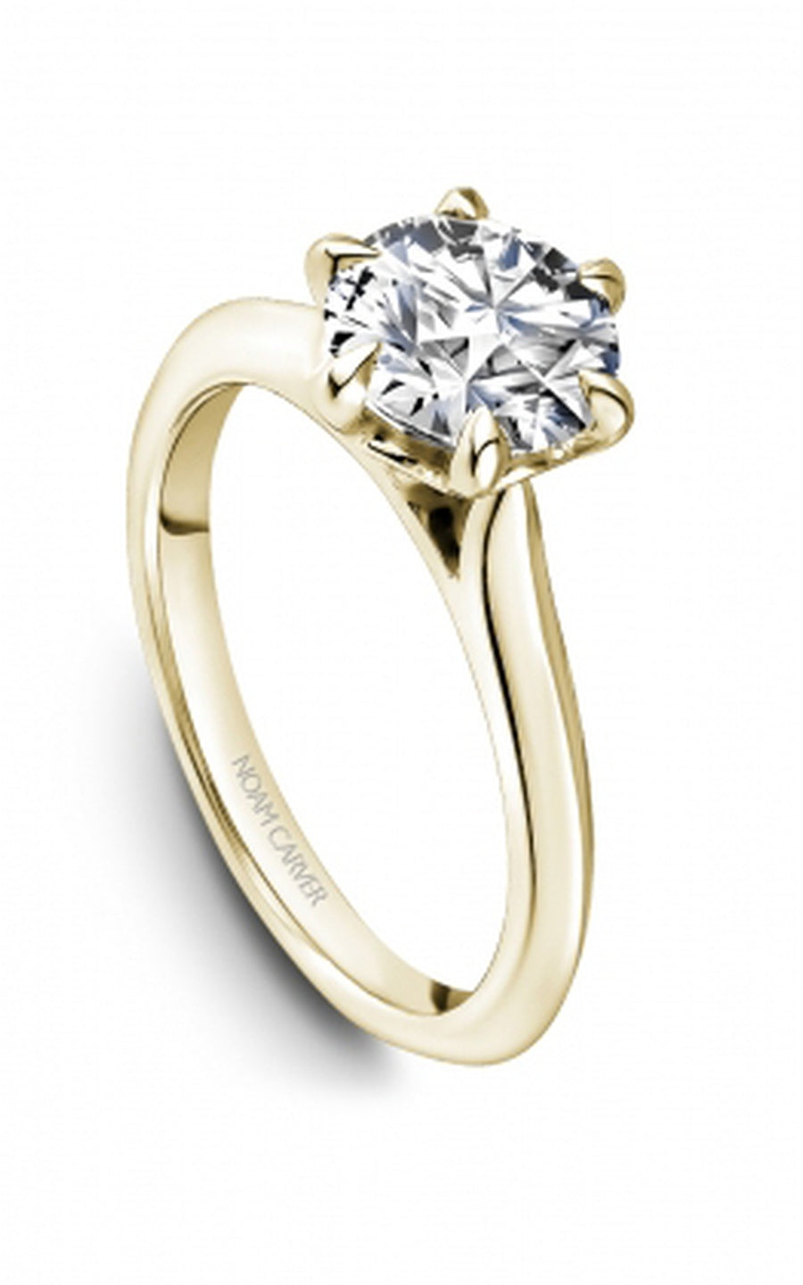 18K Yellow Gold Solitaire Round Engagement Ring