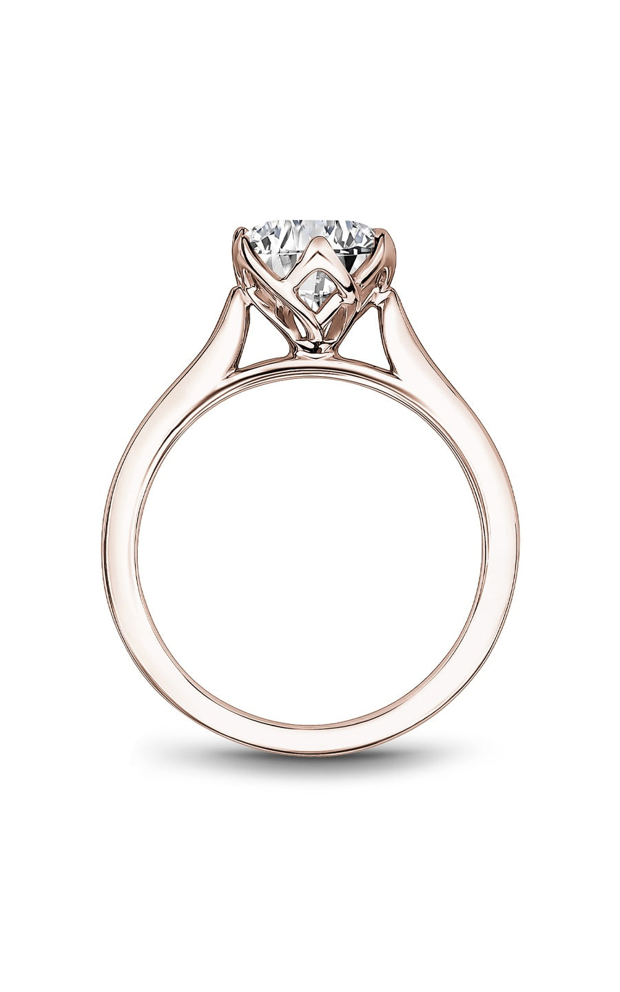 18K Rose Gold Solitaire Round Engagement Ring