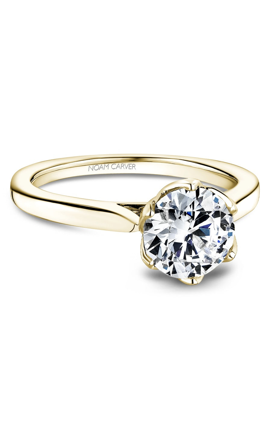 14K Yellow Gold Solitaire Round Engagement Ring