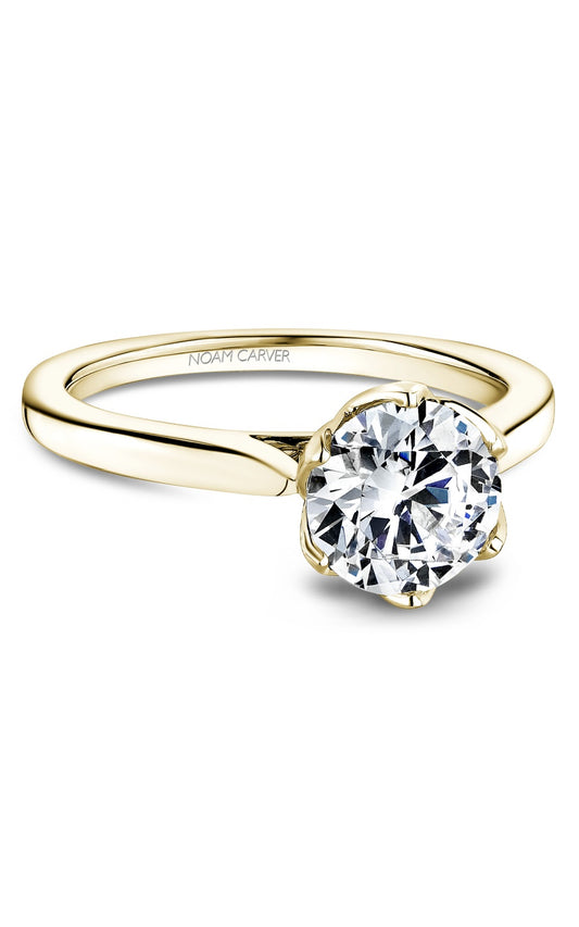 14K Yellow Gold Solitaire Round Engagement Ring
