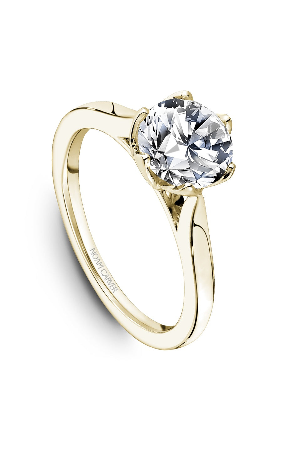 14K Yellow Gold Solitaire Round Engagement Ring