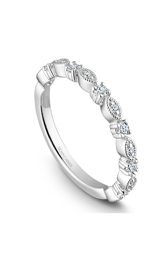 14K White Gold Stackables Round Wedding Band