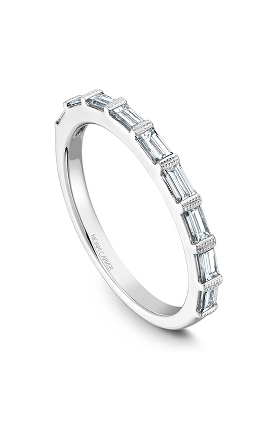 14K White Gold Stackables Baguette Wedding Band