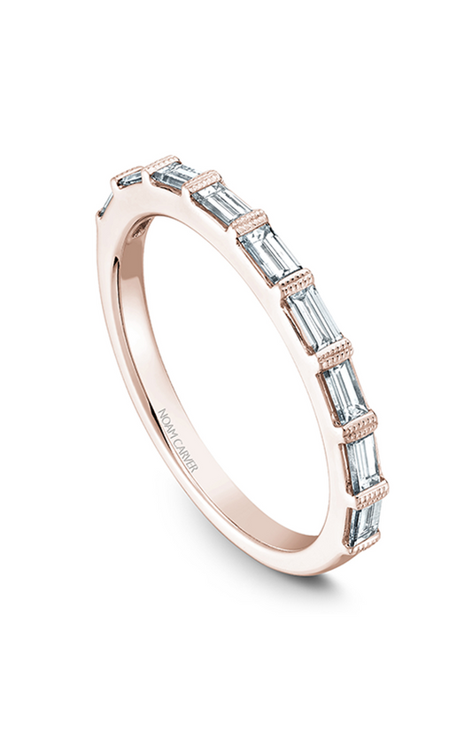 14K Rose Gold Stackables Baguette Wedding Band