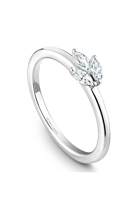 14K White Gold Stackables Marquise Wedding Band