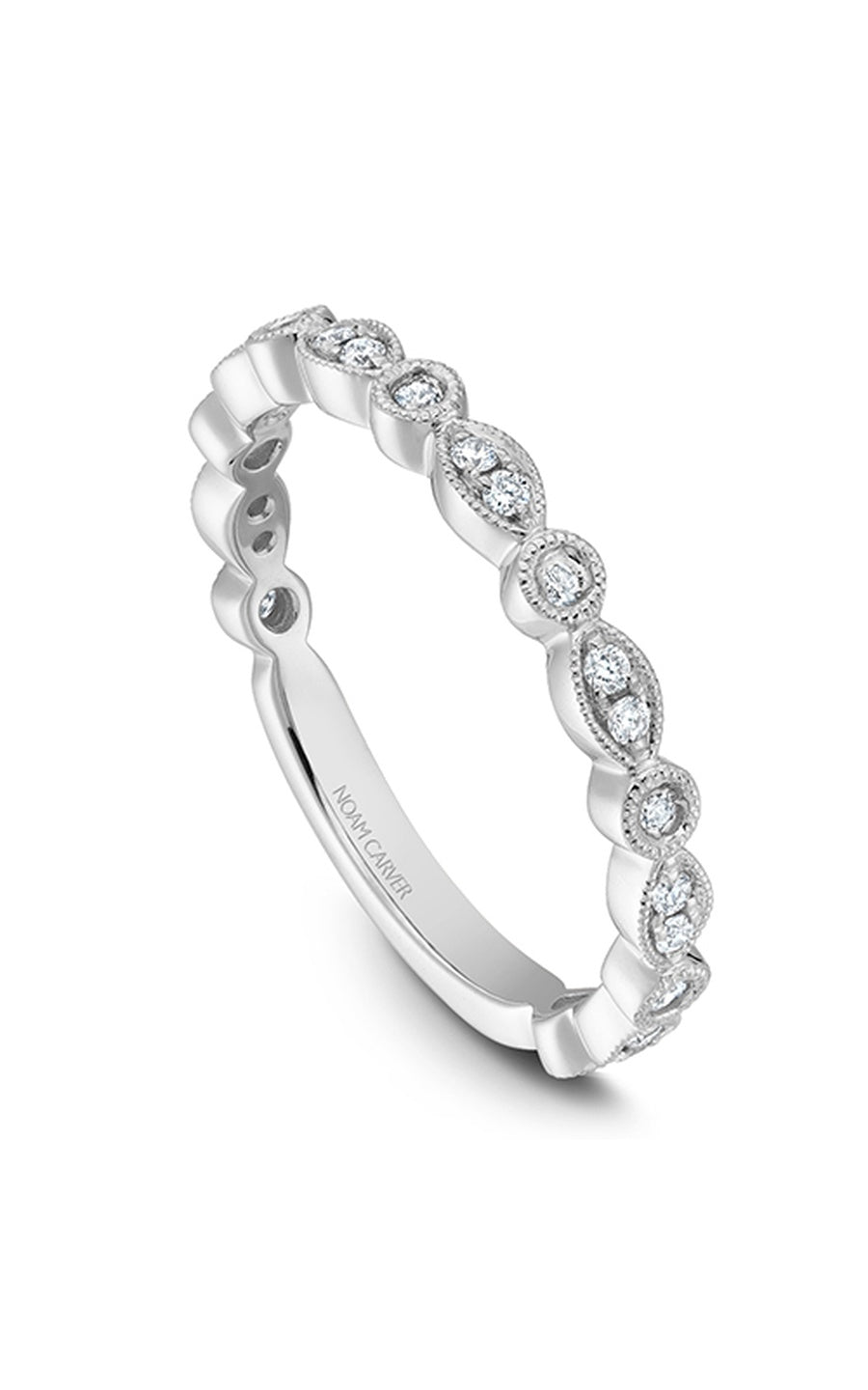 14K White Gold Stackables Round Wedding Band