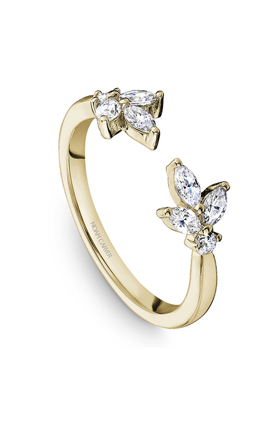 14K Yellow Gold Stackables Marquise and Round Wedding Band