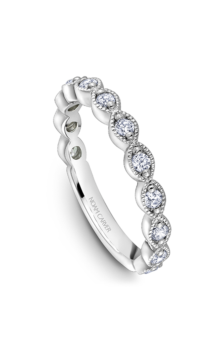 18K White Gold Stackables Round Wedding Band
