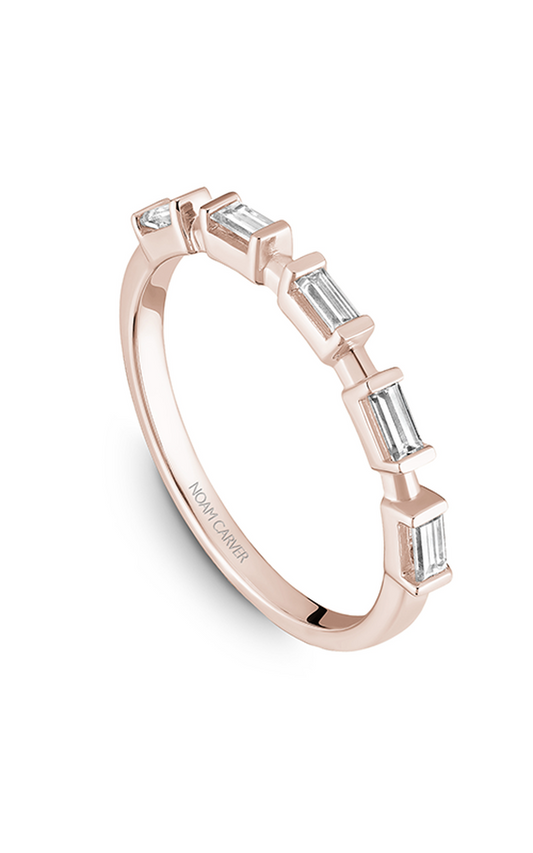 14K Rose Gold Stackables Baguette Wedding Band