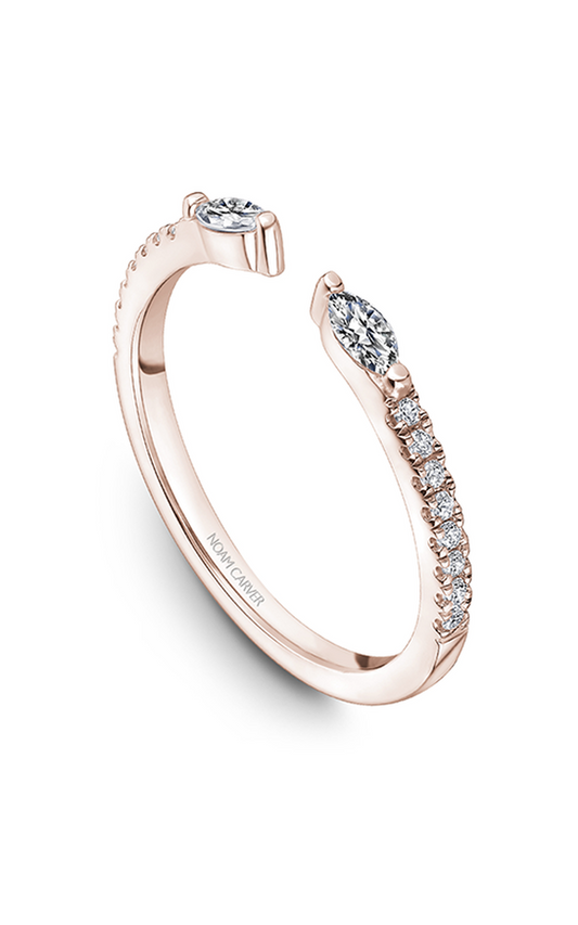 14K Rose Gold Stackables Marquise and Round Wedding Band