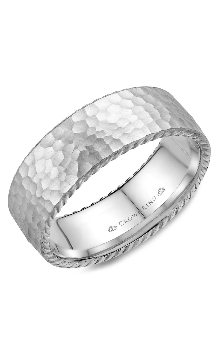 8 mm Carved Gents Wedding Band