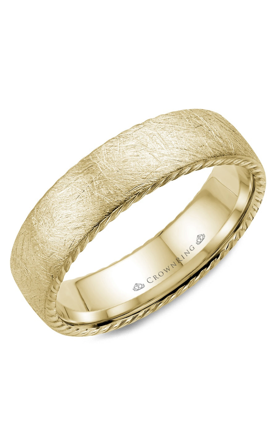 A 6.00mm Crownring Wedding Band in White Gold