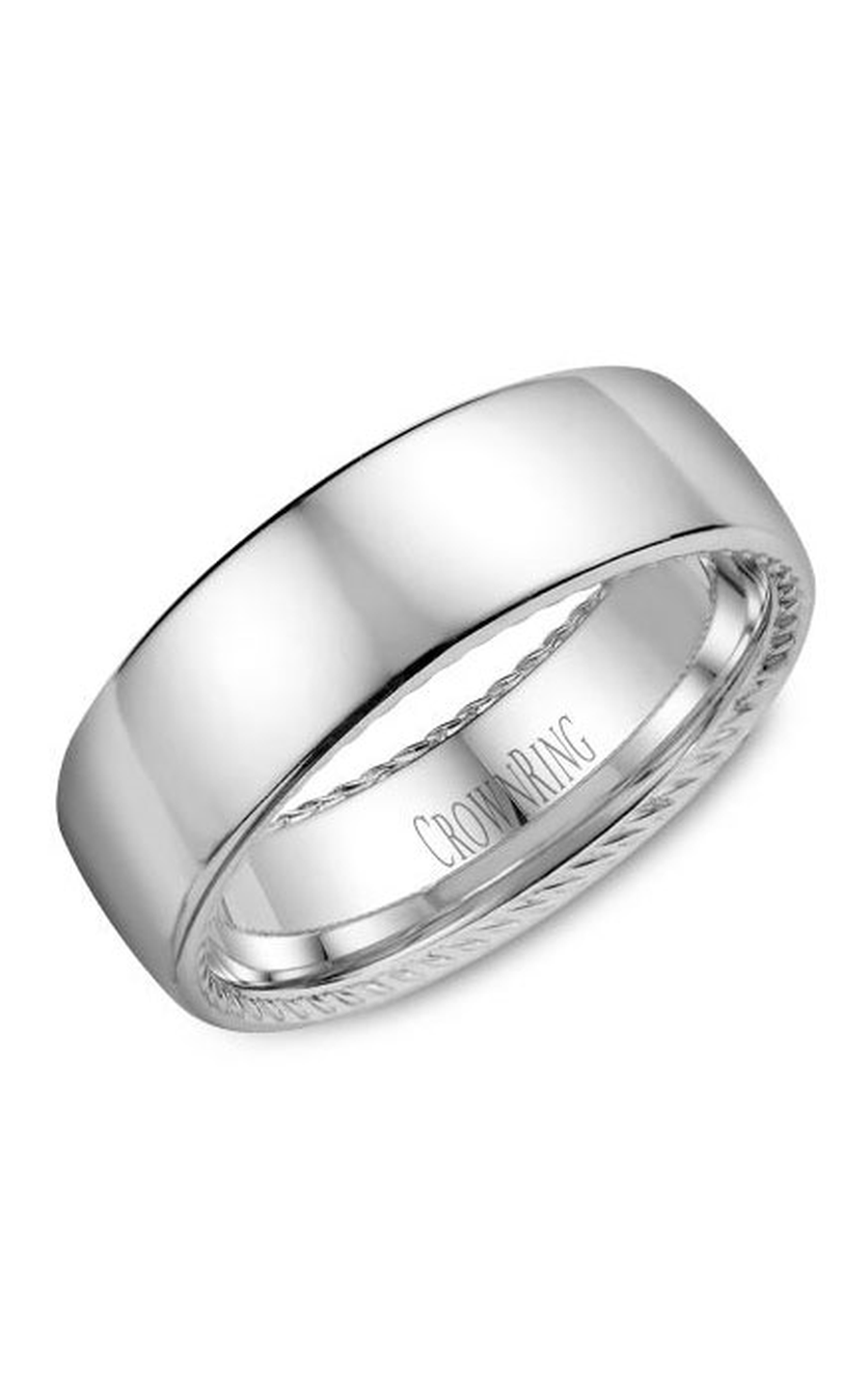 CrownRing Carved Wedding Band WB-012R7W