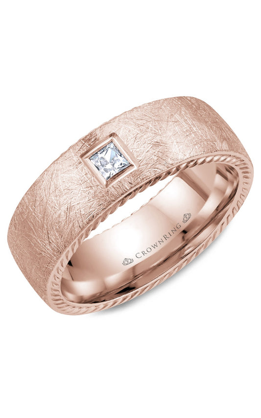 8 mm Diamond Gents Wedding Band