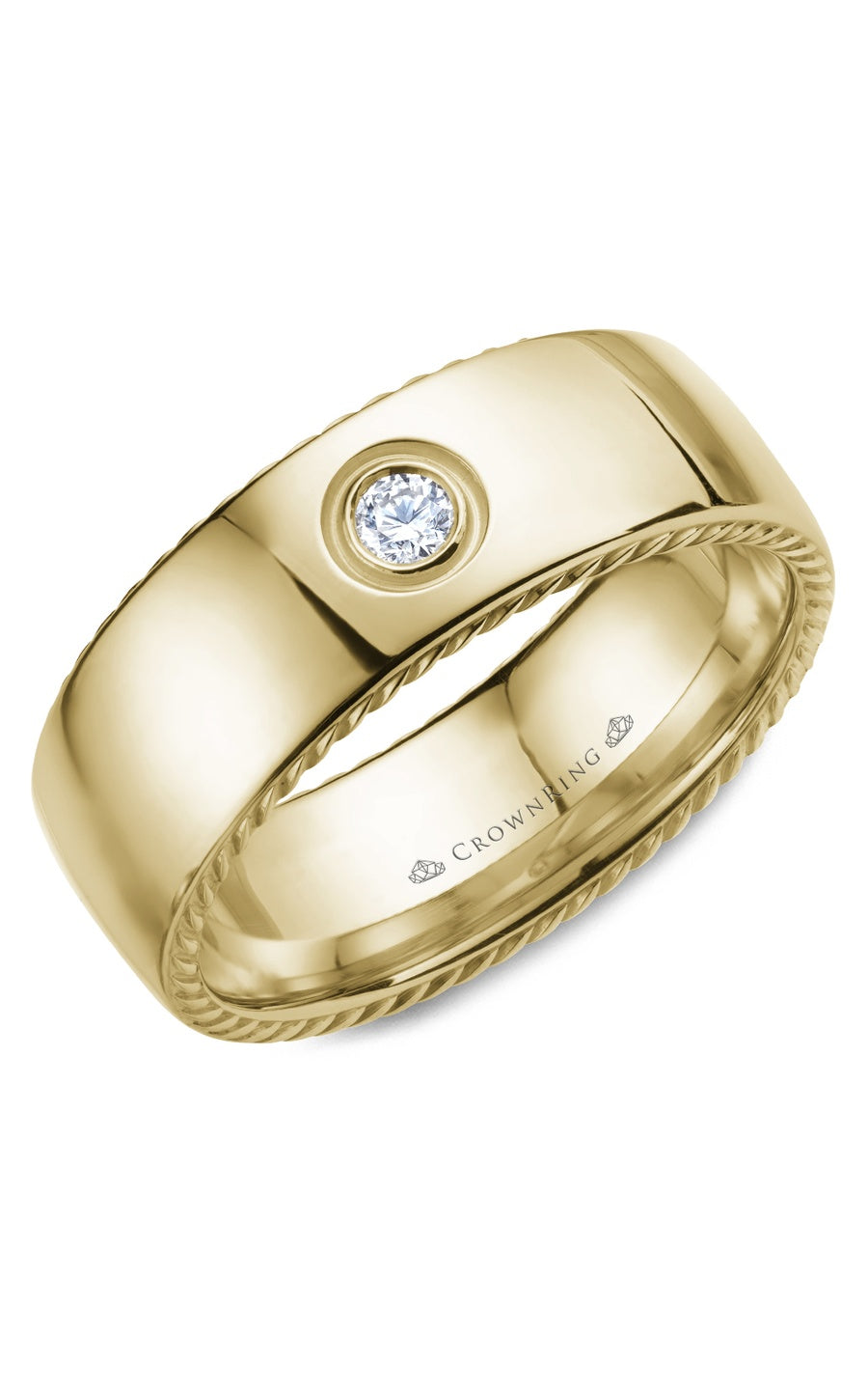 8 mm Diamond Gents Wedding Band