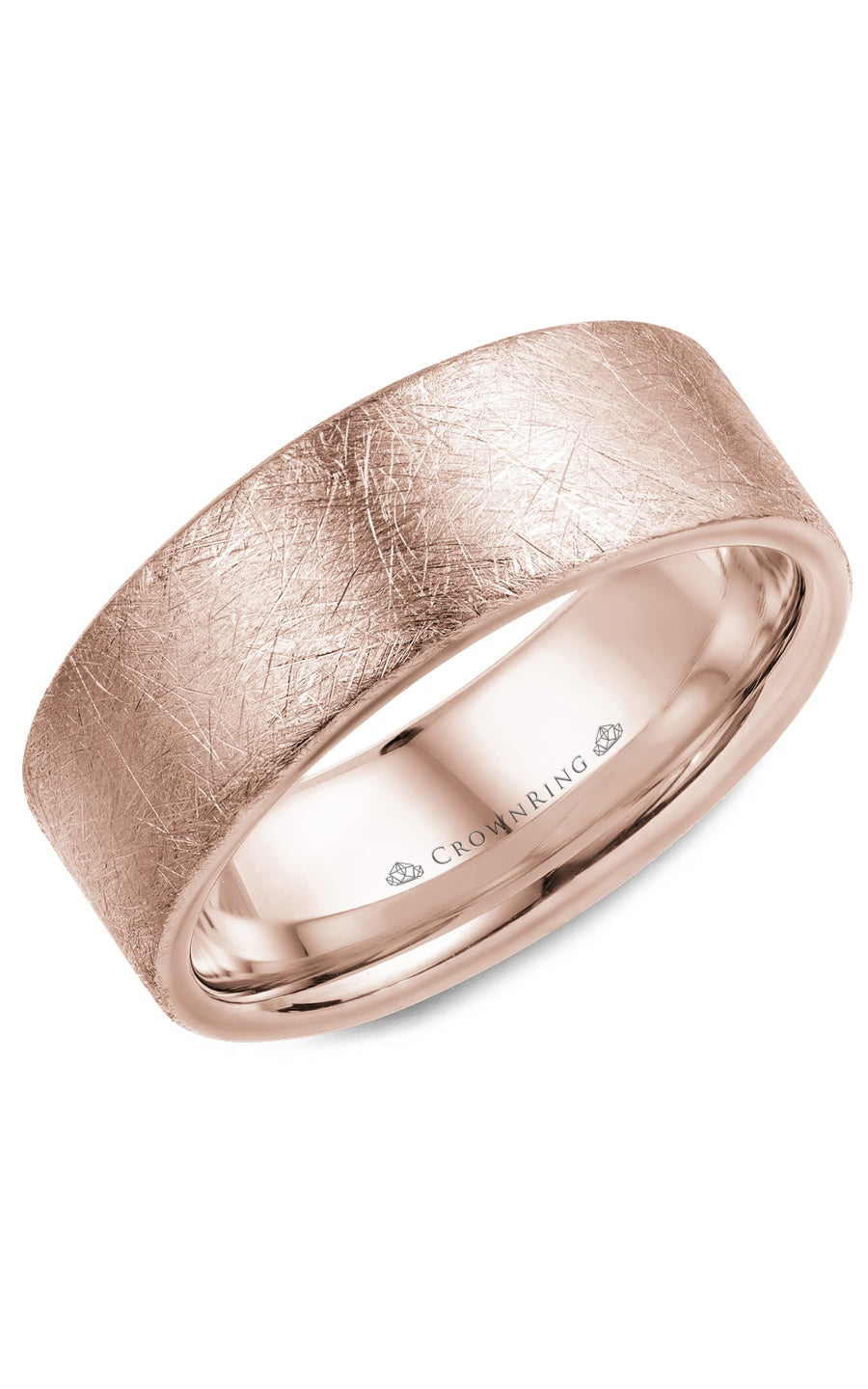 A 8.00mm Crownring Wedding Band in White Gold