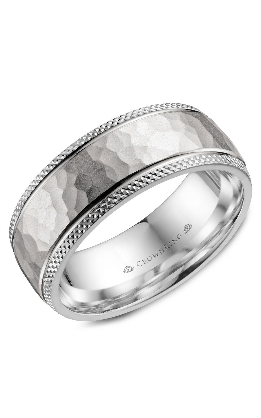 8 mm Carved Gents Wedding Band