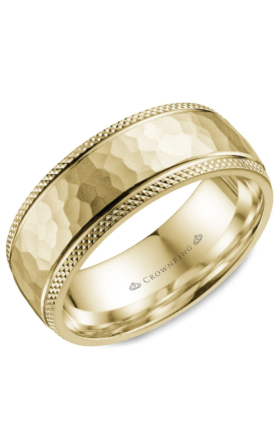 8 mm Carved Gents Wedding Band