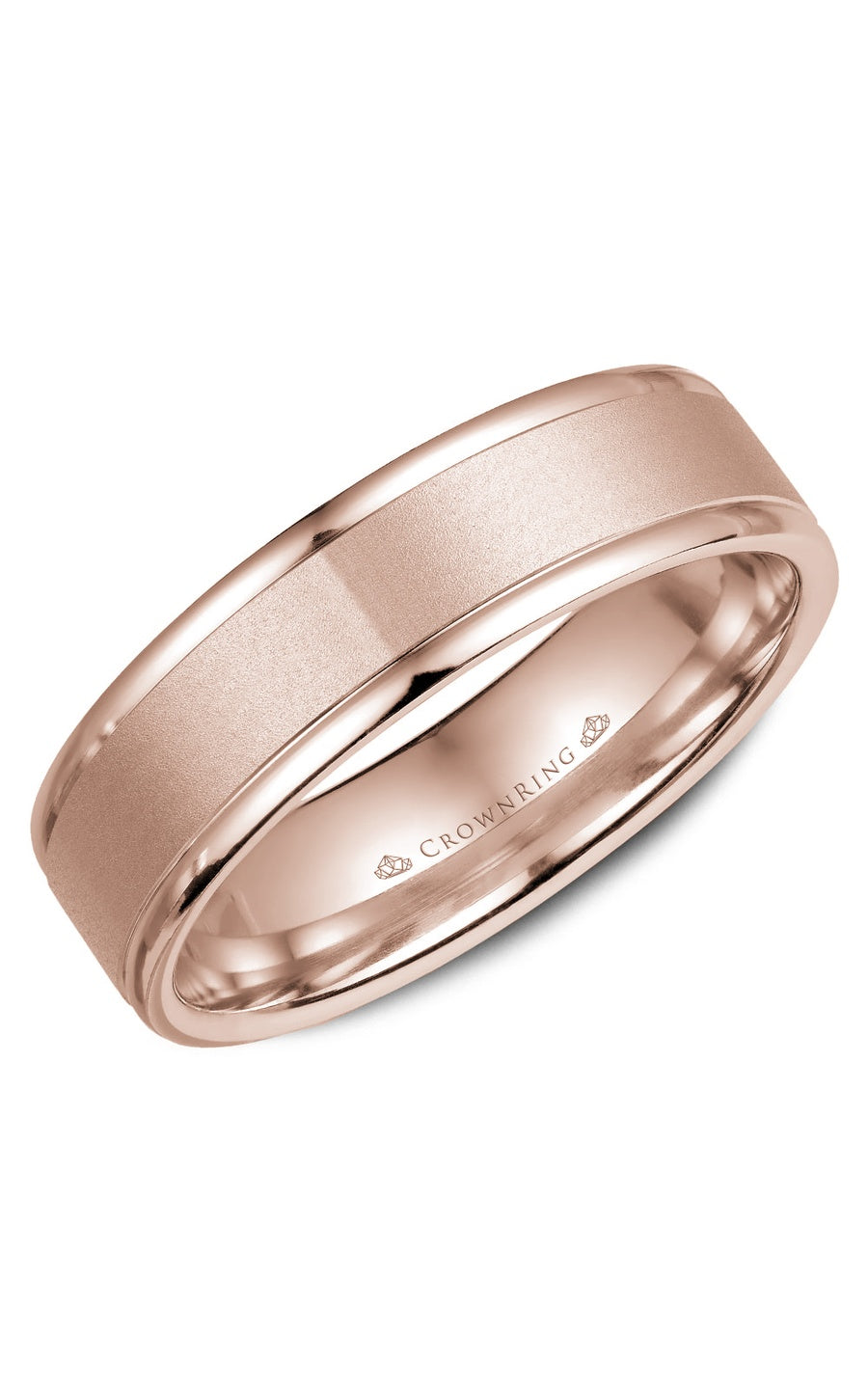 A 6.00mm Crownring Wedding Band in White Gold