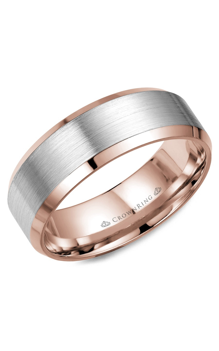 A 8.00mm Crownring Wedding Band in White Gold