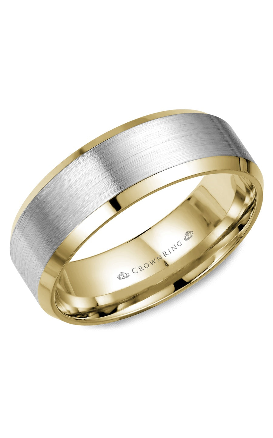 A 8.00mm Crownring Wedding Band in White Gold