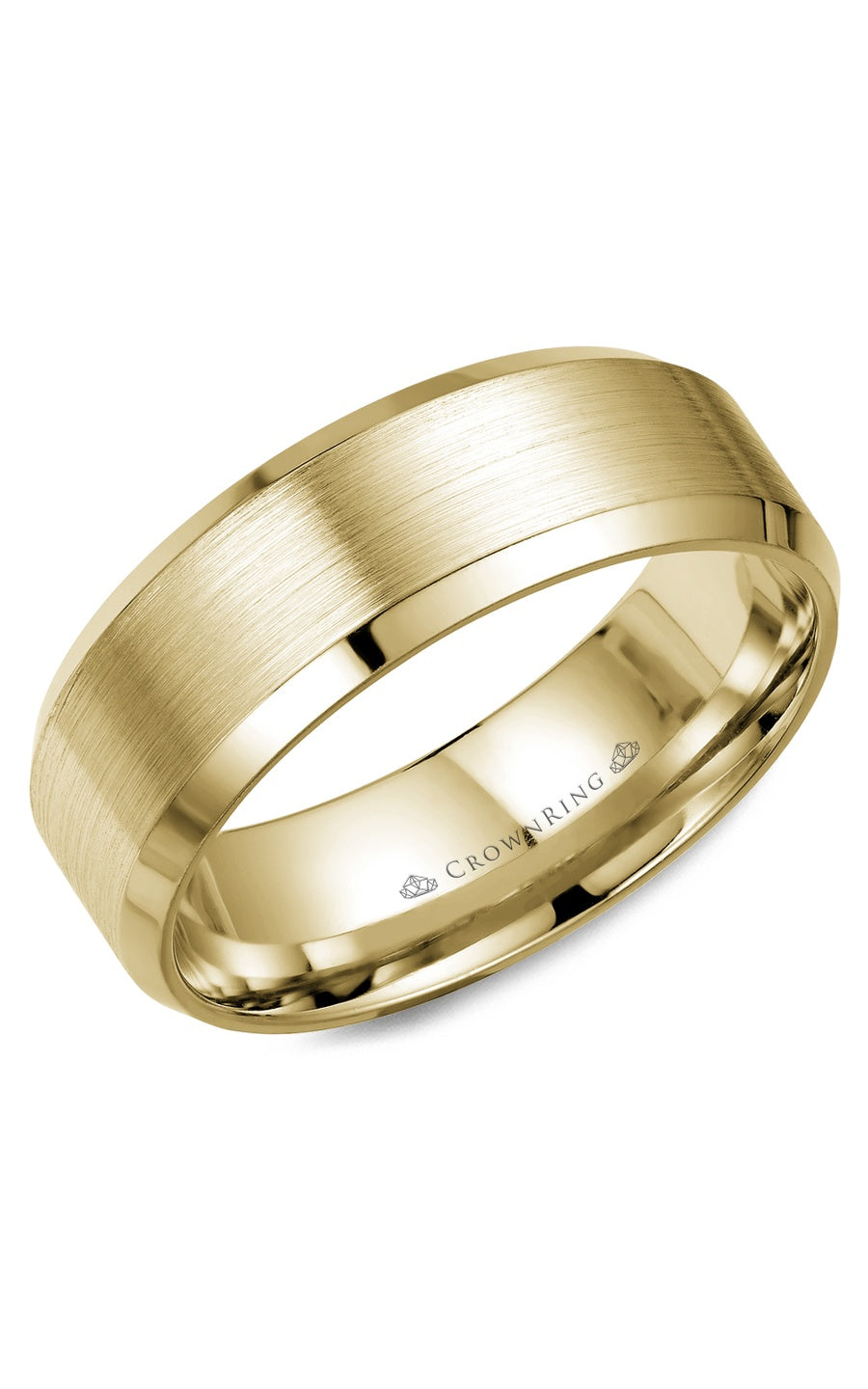 A 8.00mm Crownring Wedding Band in White Gold