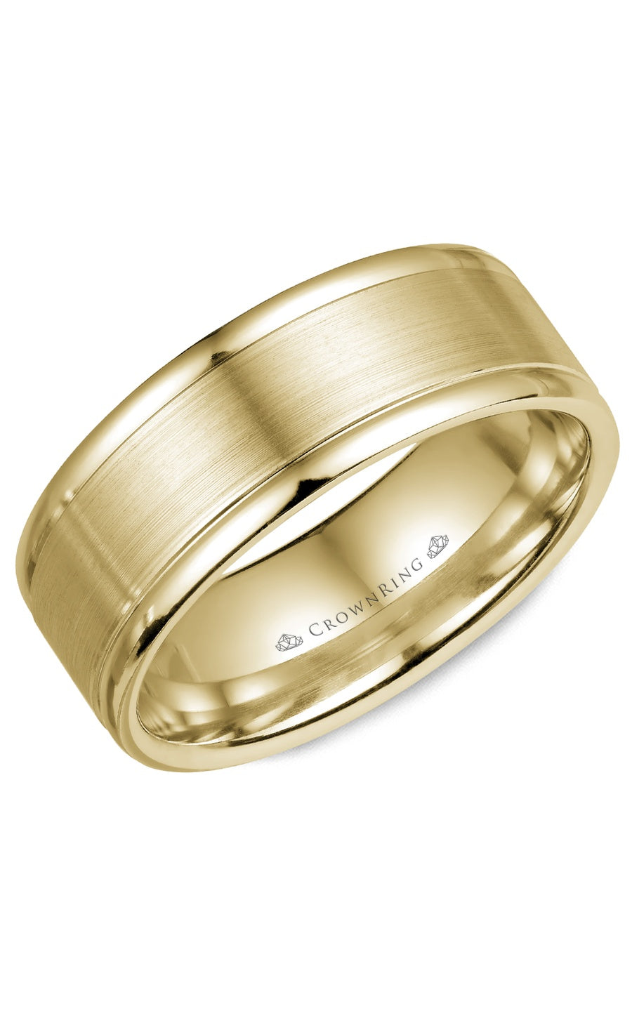 A 8.00mm Crownring Wedding Band in White Gold