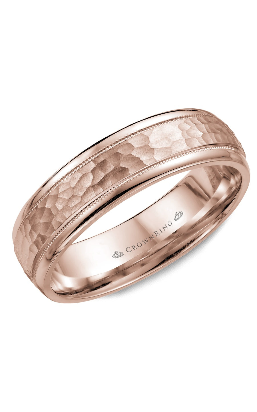 A 6.00mm Crownring Wedding Band in White Gold