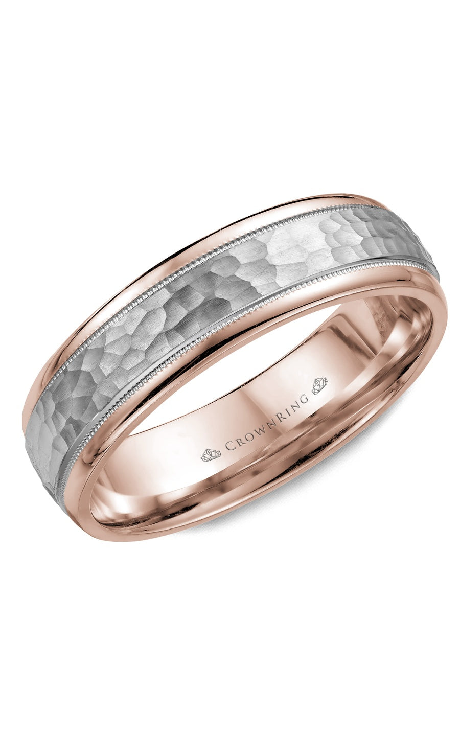 A 6.00mm Crownring Wedding Band in White Gold