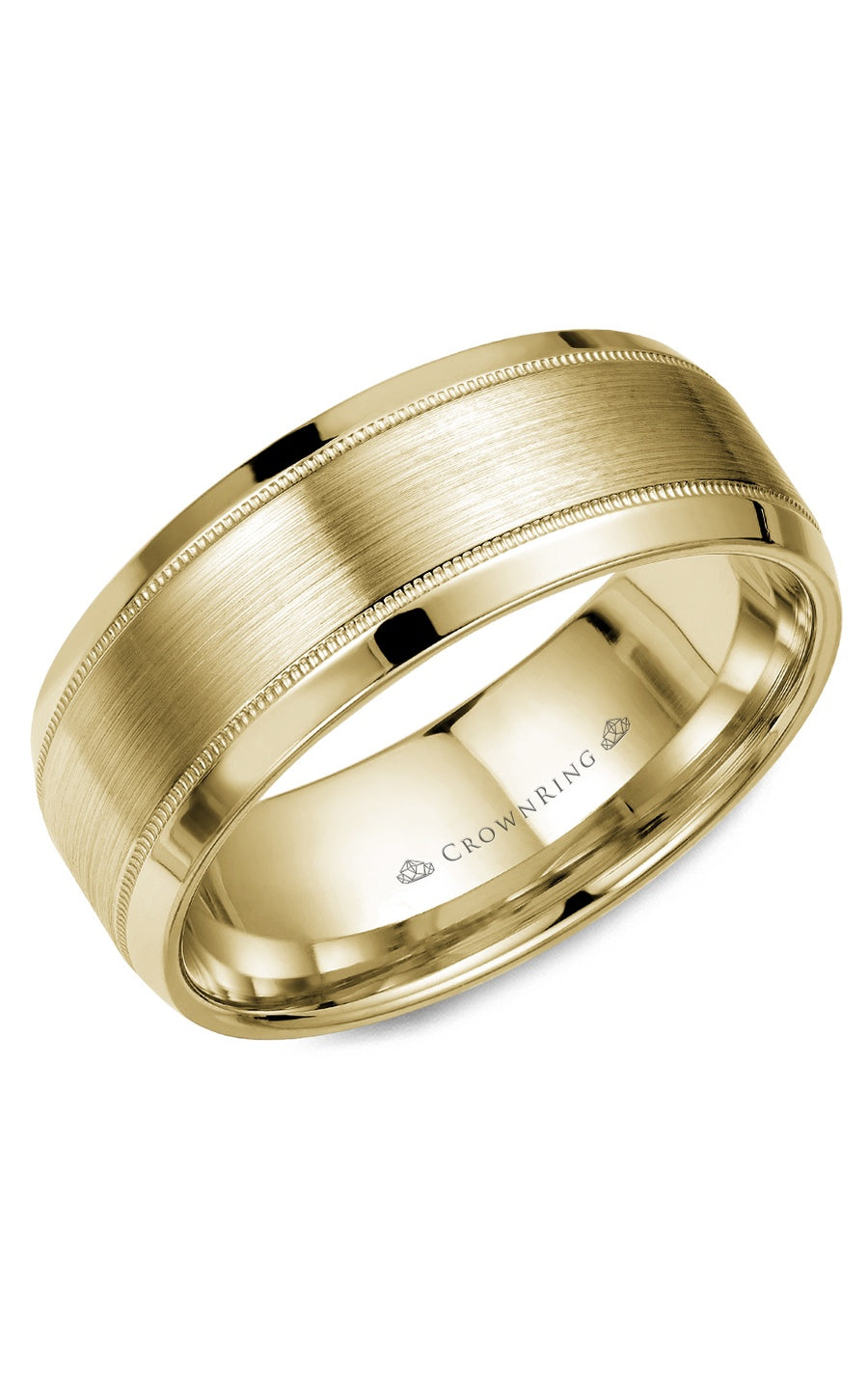 A 8.00mm Crownring Wedding Band in White Gold