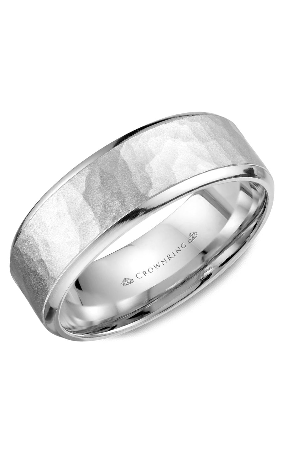 A 6.00mm Crownring Wedding Band in White Gold