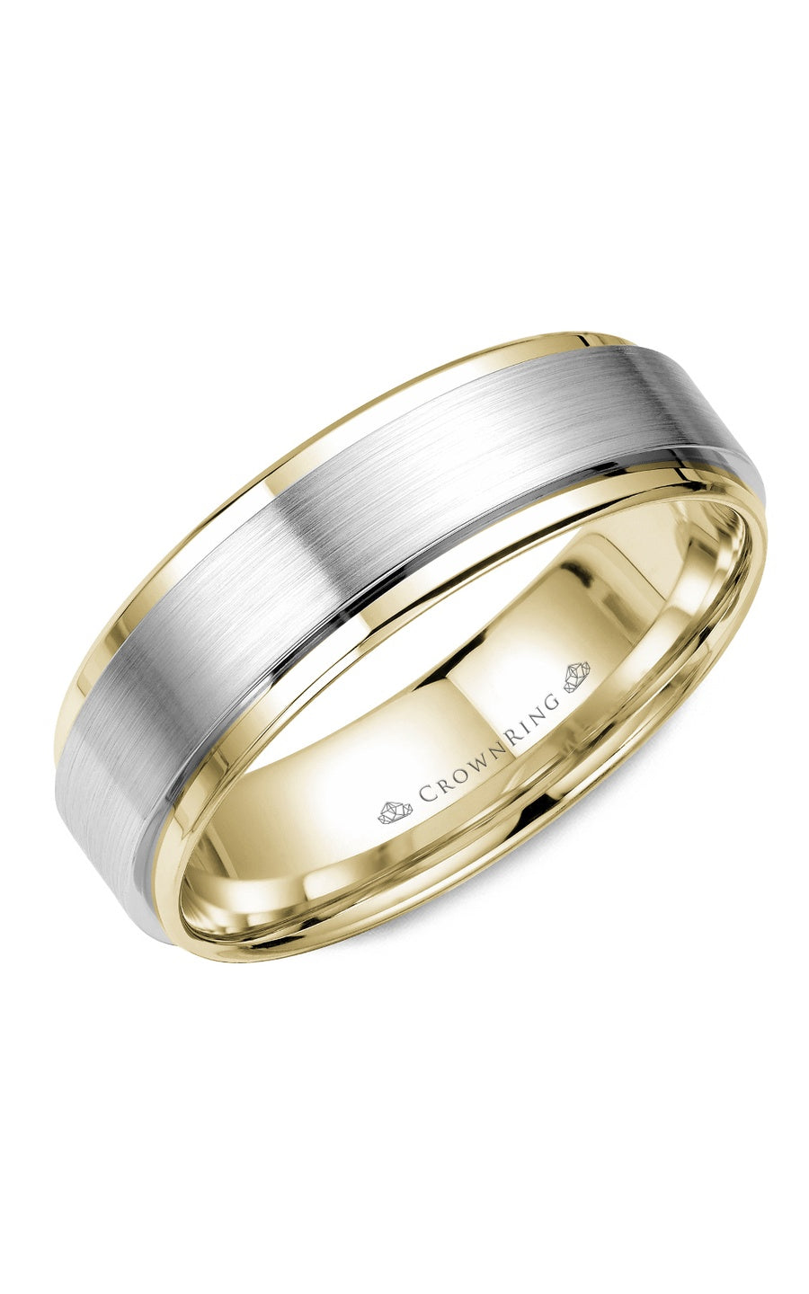 A 6.00mm Crownring Wedding Band in White Gold