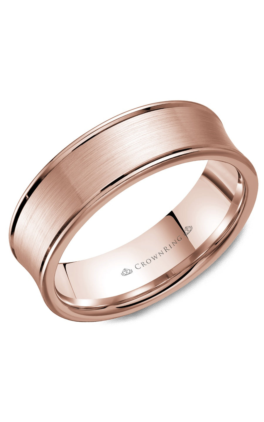 A 7.00mm Crownring Wedding Band in White Gold