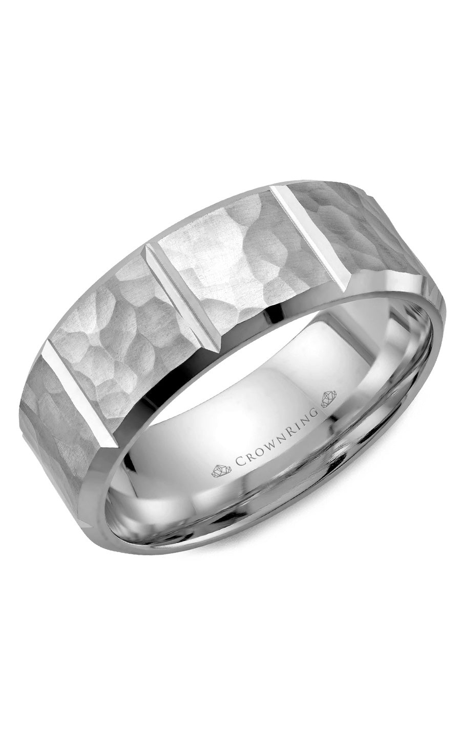 8 mm Carved Gents Wedding Band
