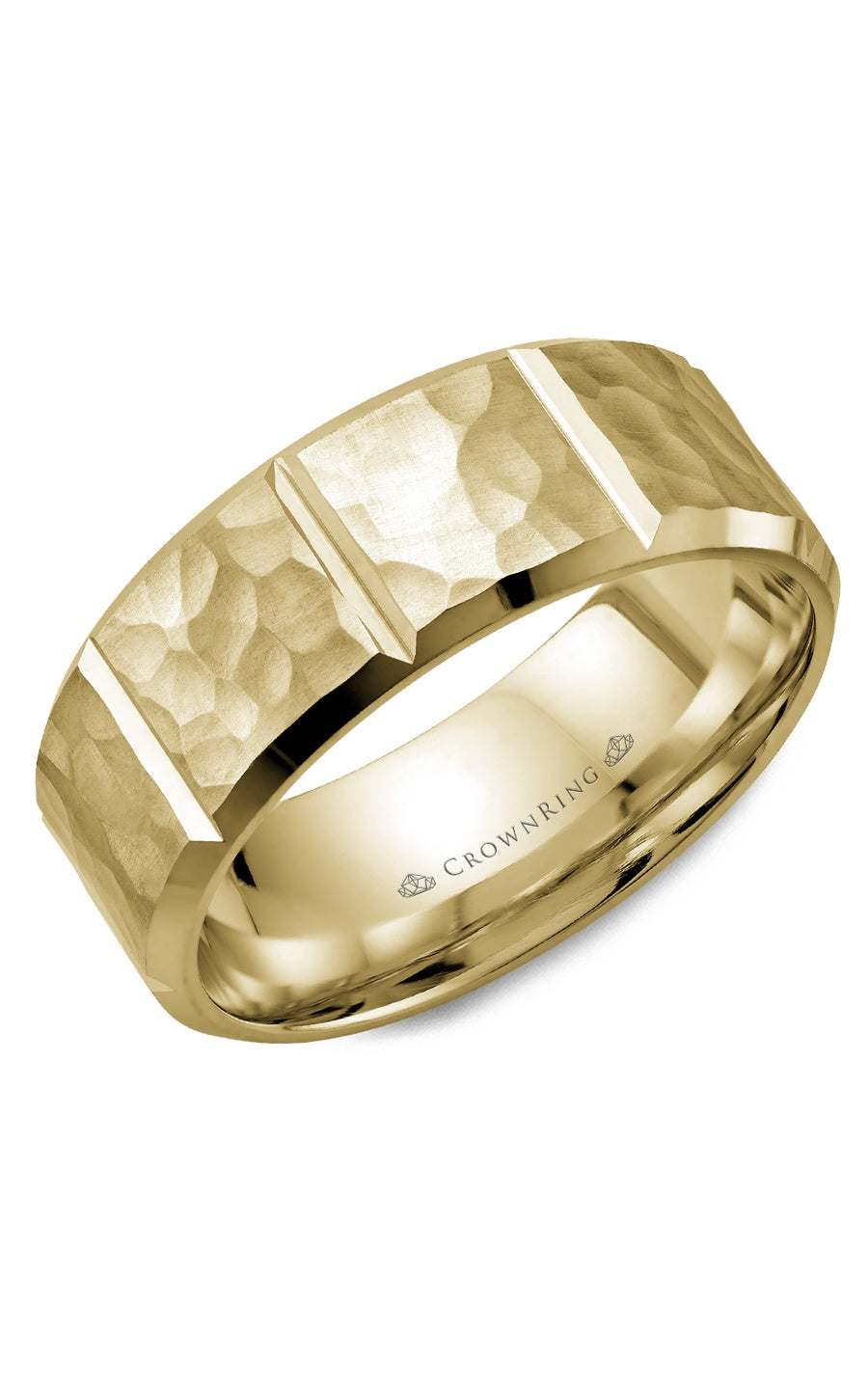 8 mm Carved Gents Wedding Band