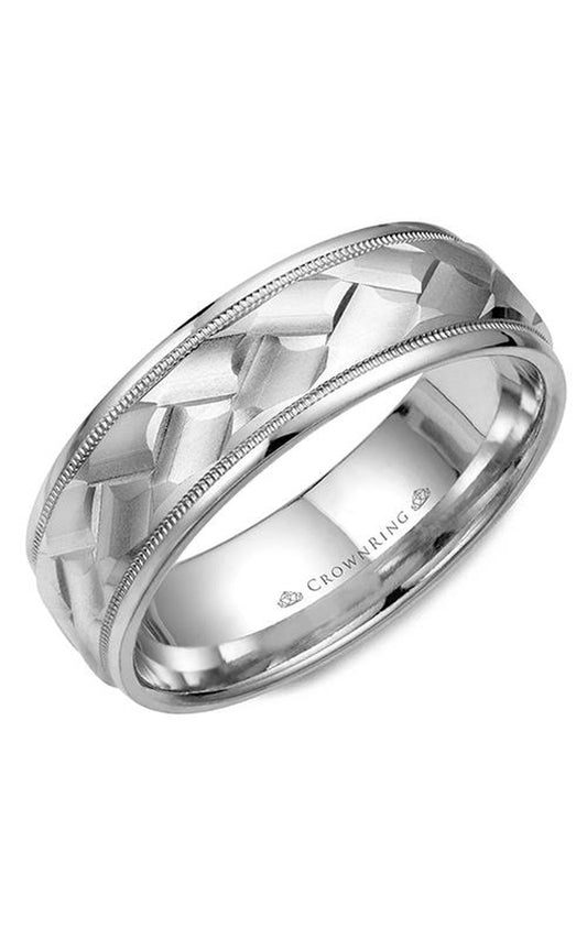 7 mm Carved Gents Wedding Band