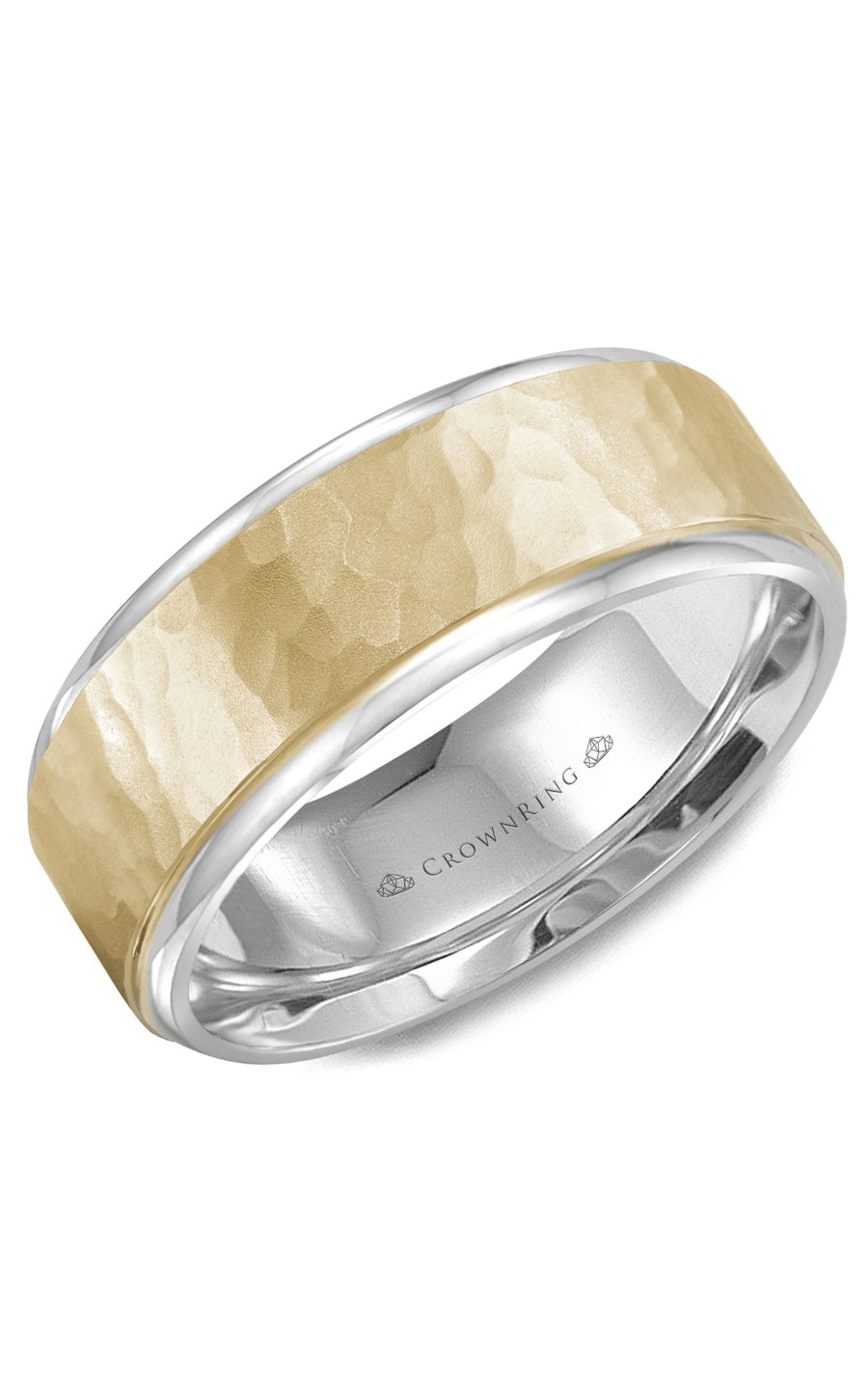 A 8.00mm Crownring Wedding Band in W&Y Gold