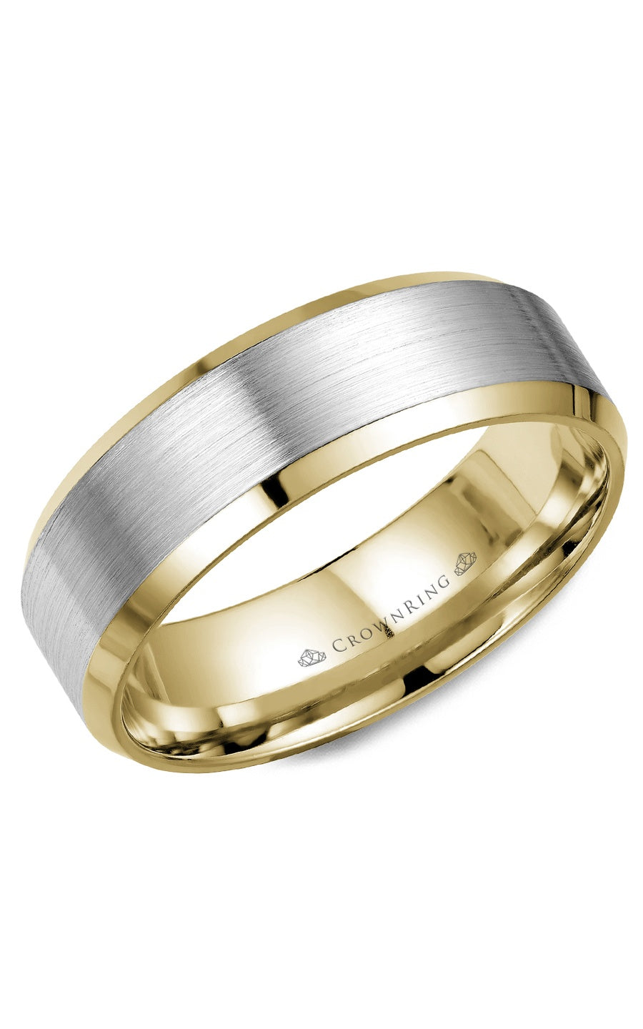 A 7.00mm Crownring Wedding Band in R&W Gold