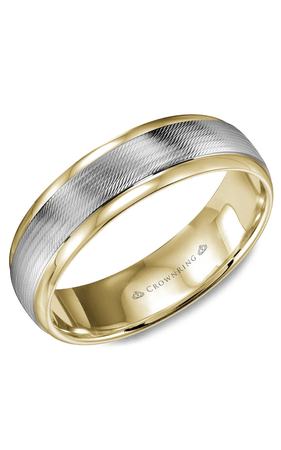 A 6.00mm Crownring Wedding Band in White Gold