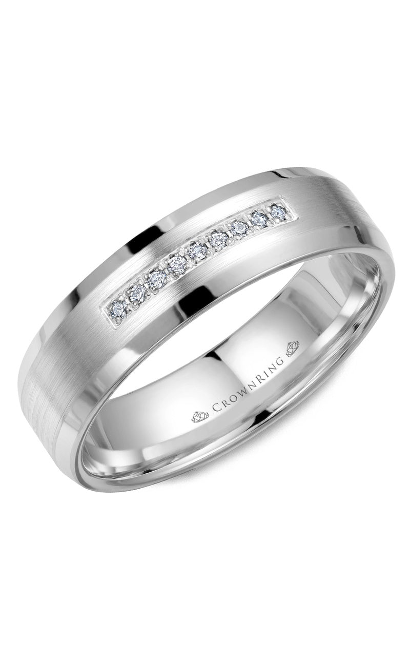 6 mm Diamond Gents Wedding Band