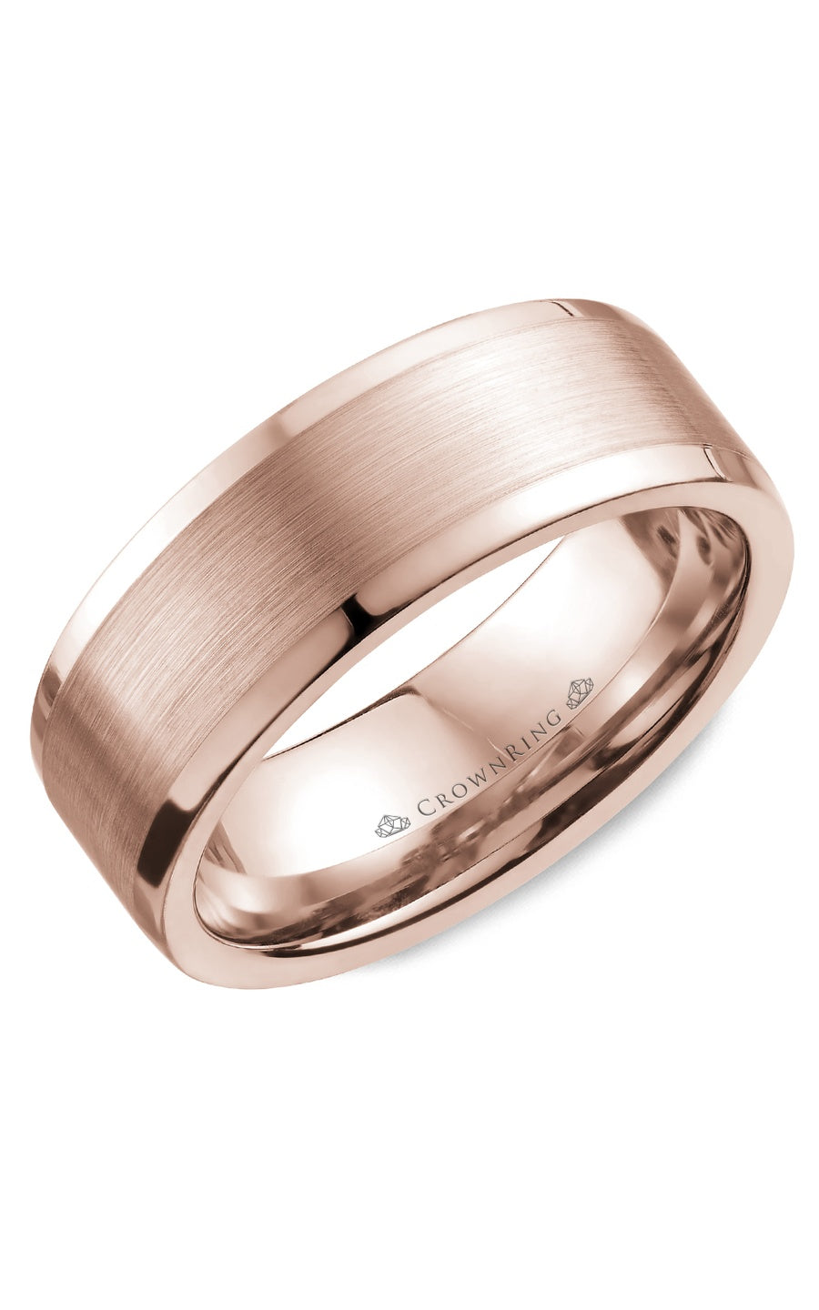 A 8.00mm Crownring Wedding Band in White Gold