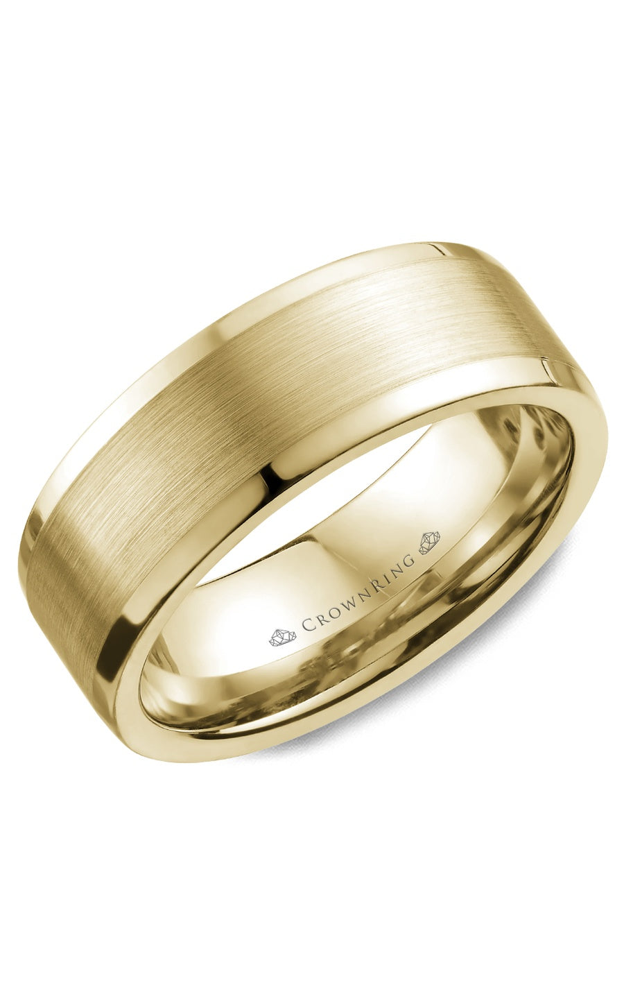 A 8.00mm Crownring Wedding Band in White Gold