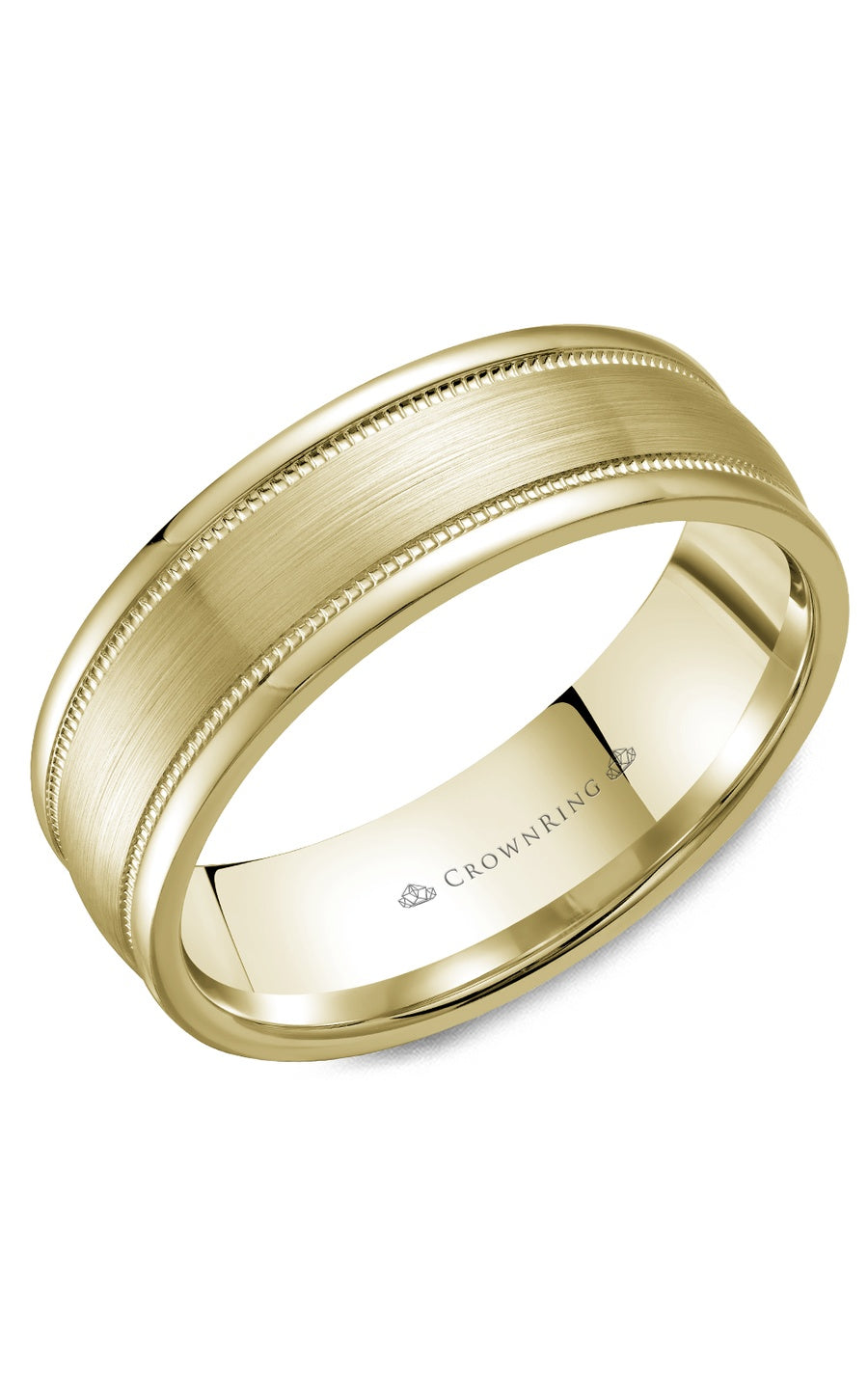 A 7.00mm Crownring Wedding Band in White Gold