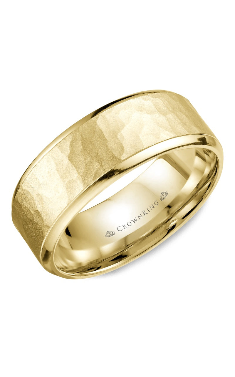 8 mm Carved Gents Wedding Band
