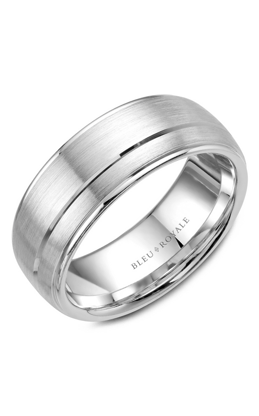 14K White Gold Gents Wedding Band